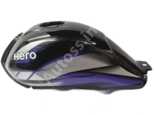 BIKE PETROL TANK HERO HF DELUXE BS4 BLACK AND BLUE