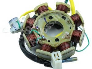 COIL PLATE ASSEMBLY HERO SPLENDOR PRO (8 POLL) 3+1 PIN WHITE PICKUP