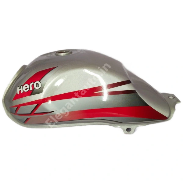 HERO HF Deluxe 2016 PETROL TANK SILVER and RED