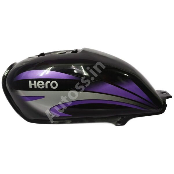 HERO Splendor Plus PETROL TANK Alloy Wheel BLACK and PURPLE