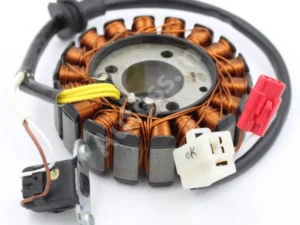 TVS APCHI RTR 200 FI 4V BS6 MAGNET COIL PLATE ASSEMBLY (3 PIN WHITE + 2 PIN RED) 18 POLL