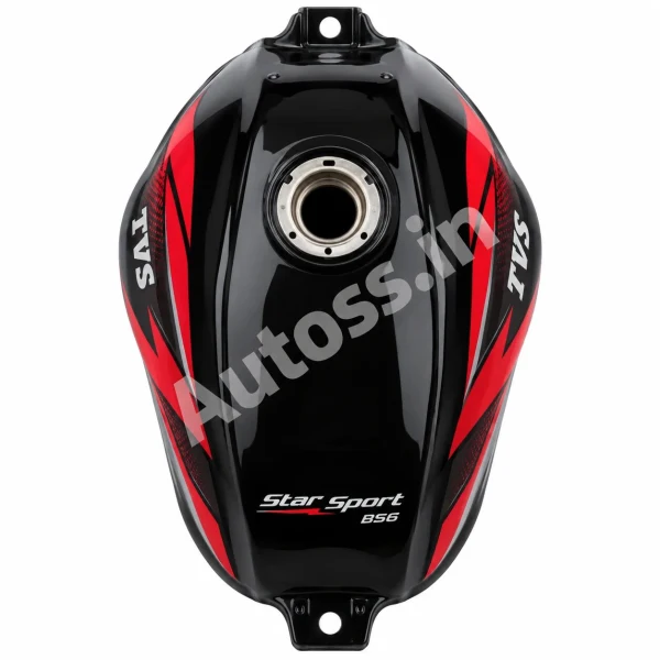 TVS Star Sport Petrol Tank BS6 BLACK and RED