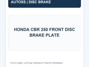 HONDA CBR 250 FRONT DISC BRAKE PLATE title card; actual brake disc photograph pending