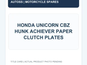 HONDA UNICORN CBZ HUNK ACHIEVER PAPER CLUTCH PLATES title card; actual product photograph pending