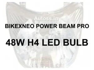 BIKEXNEO POWER BEAM PRO 48W H4 LED HEADLIGHT BULB - model identification graphic using faded owner-supplied illustrative headlight photo; not an exact-part photo