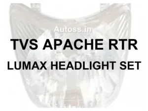 TVS APACHE RTR LUMAX HEAD LIGHT SET - model identification graphic using faded owner-supplied illustrative headlight photo; not an exact-part photo