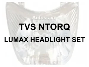 TVS NTORQ LUMAX HEAD LIGHT SET - model identification graphic using faded owner-supplied illustrative headlight photo; not an exact-part photo