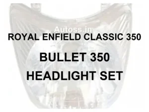 ROYAL ENFIELD CLASSIC 350 BULLET 350 HEAD LIGHT SET - model identification graphic using faded owner-supplied illustrative headlight photo; not an exact-part photo