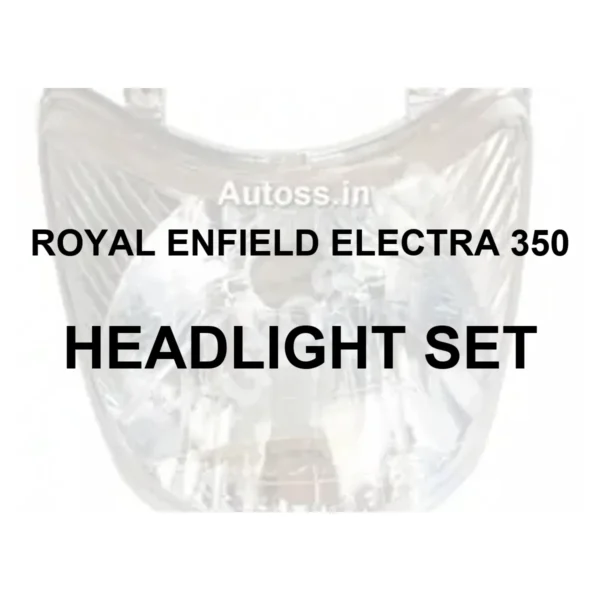 ROYAL ENFIELD ELECTRA 350 HEAD LIGHT SET - model identification graphic using faded owner-supplied illustrative headlight photo; not an exact-part photo