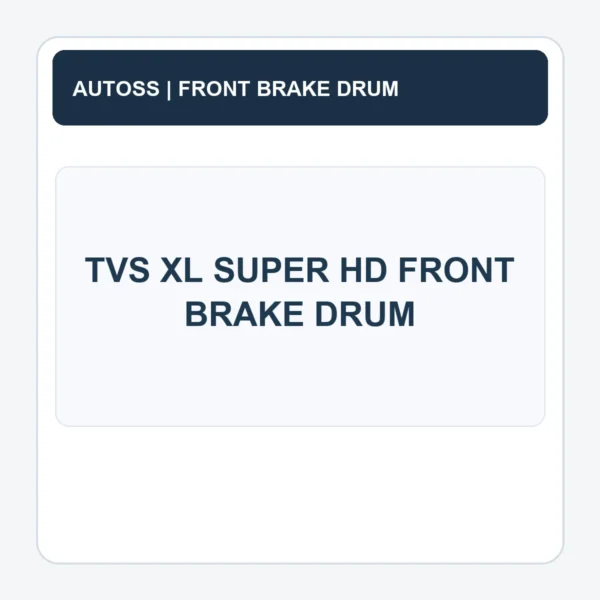 TVS XL SUPER HD FRONT BRAKE DRUM title card; actual front brake drum photograph pending