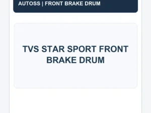 TVS STAR SPORT FRONT BRAKE DRUM title card; actual product photograph pending