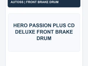 HERO PASSION PLUS CD DELUXE FRONT BRAKE DRUM title card; actual product photograph pending