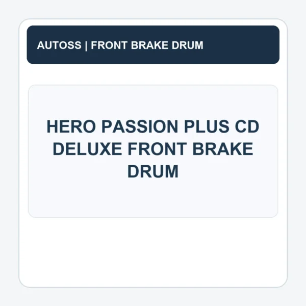 HERO PASSION PLUS CD DELUXE FRONT BRAKE DRUM title card; actual product photograph pending