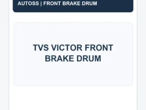TVS VICTOR FRONT BRAKE DRUM title card; actual product photograph pending