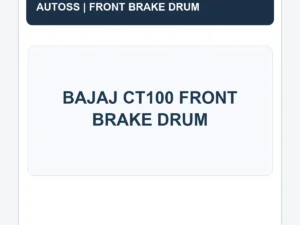 BAJAJ CT100 FRONT BRAKE DRUM title card; actual product photograph pending