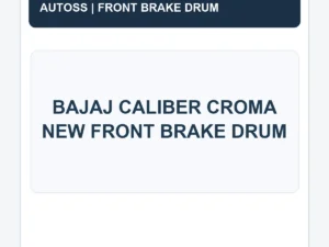 BAJAJ CALIBER CROMA NEW FRONT BRAKE DRUM title card; actual product photograph pending