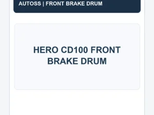 HERO CD100 FRONT BRAKE DRUM title card; actual product photograph pending