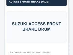 SUZUKI ACCESS FRONT BRAKE DRUM title card; actual product photograph pending