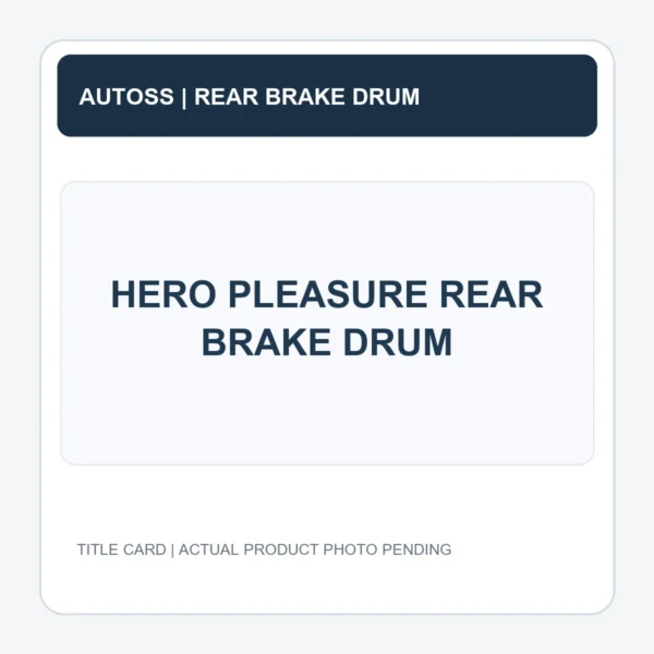 HERO PLEASURE REAR BRAKE DRUM title card; actual product photograph pending