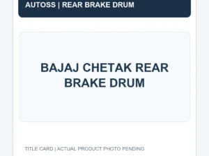 BAJAJ CHETAK REAR BRAKE DRUM title card; actual product photograph pending