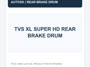 TVS XL SUPER HD REAR BRAKE DRUM title card; actual product photograph pending