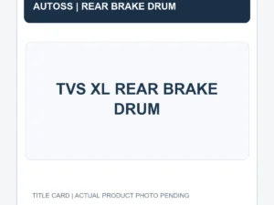 TVS XL REAR BRAKE DRUM title card; actual product photograph pending