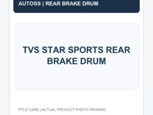 TVS STAR SPORTS REAR BRAKE DRUM title card; actual product photograph pending