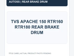 TVS APACHE 150 RTR160 RTR180 REAR BRAKE DRUM title card; actual product photograph pending
