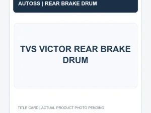 TVS VICTOR REAR BRAKE DRUM title card; actual product photograph pending