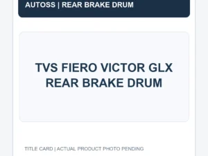 TVS FIERO VICTOR GLX REAR BRAKE DRUM title card; actual product photograph pending