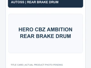 HERO CBZ AMBITION REAR BRAKE DRUM title card; actual product photograph pending