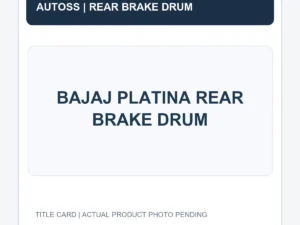 BAJAJ PLATINA REAR BRAKE DRUM title card; actual product photograph pending