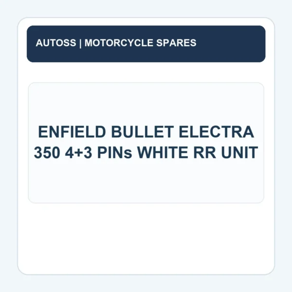 ENFIELD BULLET ELECTRA 350 4+3 PINs WHITE RR UNIT title card; actual product photograph pending