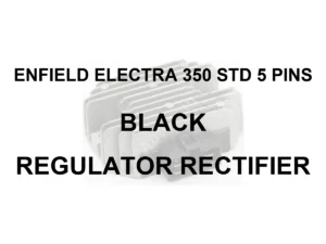 ENFIELD ELECTRA 350 STD 5 PINs BLACK RR UNIT - model identification title card with 70 percent faded generic regulator rectifier motif; not verified exact-part photo
