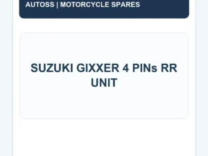 SUZUKI GIXXER 4 PINs RR UNIT title card; actual part photograph pending