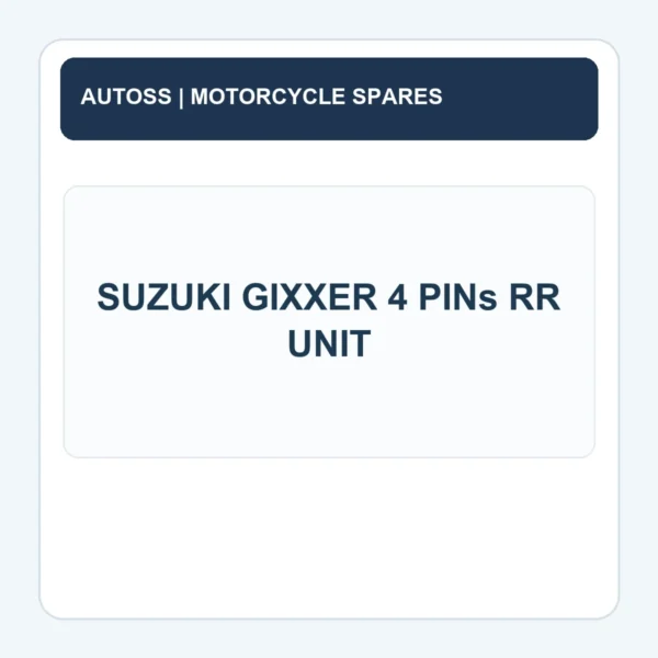 SUZUKI GIXXER 4 PINs RR UNIT title card; actual part photograph pending