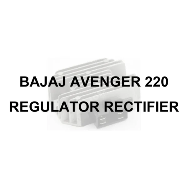 BAJAJ AVENGER 220 RR UNIT - model identification title card with 70 percent faded generic regulator rectifier motif; not verified exact-part photo