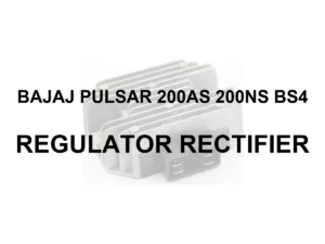 BAJAJ PULSAR 200AS 200NS BS4 RR UNIT - model identification title card with 70 percent faded generic regulator rectifier motif; not verified exact-part photo