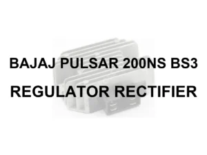 BAJAJ PULSAR 200NS BS3 RR UNIT - model identification title card with 70 percent faded generic regulator rectifier motif; not verified exact-part photo