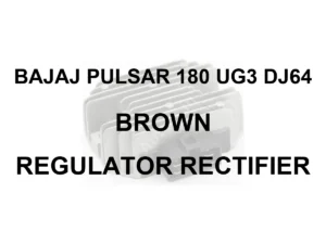 BAJAJ PULSAR 180 UG3 DJ64 BROWN RR UNIT - model identification title card with 70 percent faded generic regulator rectifier motif; not verified exact-part photo