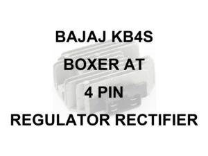 BAJAJ RR UNIT FOR BAJAJ KB4S | BOXER AT | 4 PIN | REGULATOR RECTIFIER - model identification title card with 70 percent faded generic regulator rectifier motif; not verified exact-part photo