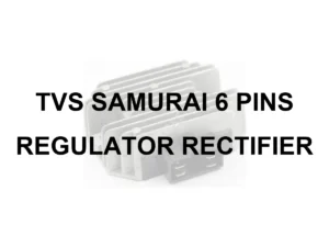 TVS SAMURAI 6 PINs RR UNIT - model identification title card with 70 percent faded generic regulator rectifier motif; not verified exact-part photo