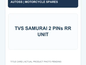 TVS SAMURAI 2 PINs RR UNIT title card; actual product photograph pending