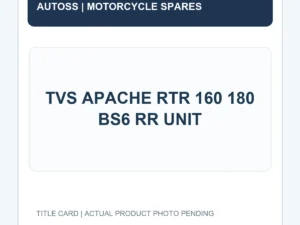 TVS APACHE RTR 160 180 BS6 RR UNIT title card; actual product photograph pending
