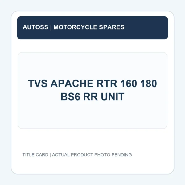 TVS APACHE RTR 160 180 BS6 RR UNIT title card; actual product photograph pending