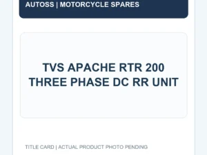 TVS APACHE RTR 200 THREE PHASE DC RR UNIT title card; actual product photograph pending