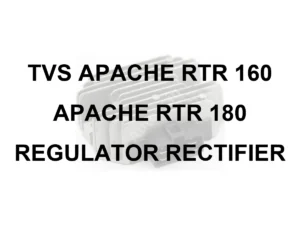 TVS RR UNIT FOR TVS APACHE RTR 160 | APACHE RTR 180 | REGULATOR RECTIFIER - model identification title card with 70 percent faded generic regulator rectifier motif; not verified exact-part photo