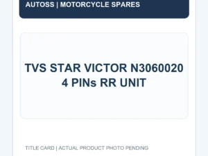 TVS STAR VICTOR N3060020 4 PINs RR UNIT title card; actual product photograph pending