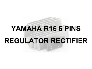 YAMAHA R15 5 PINs RR UNIT - model identification title card with 70 percent faded generic regulator rectifier motif; not verified exact-part photo
