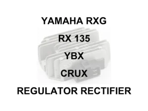 YAMAHA RR UNIT FOR YAMAHA RXG | RX 135 | YBX | CRUX | REGULATOR RECTIFIER - model identification title card with 70 percent faded generic regulator rectifier motif; not verified exact-part photo